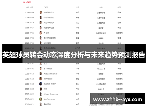 英超球员转会动态深度分析与未来趋势预测报告