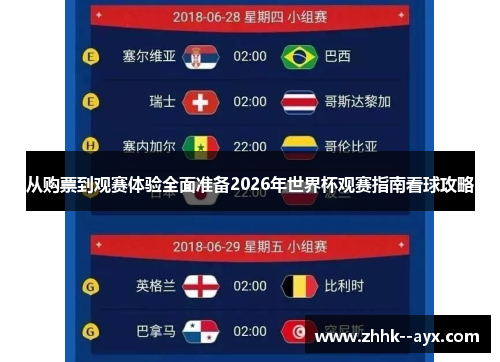 从购票到观赛体验全面准备2026年世界杯观赛指南看球攻略